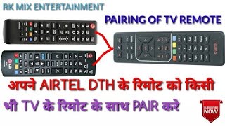 airtel dth remote pairing with all tv remote [upl. by Rysler]