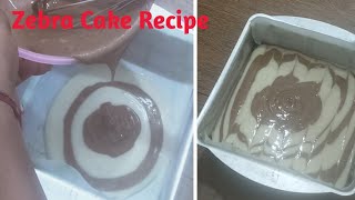 Zebra Cake Recipe  Easy And Delicious Without Eggless Zebra Cake [upl. by Yarazed]