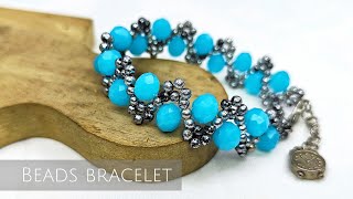 DIY beads bracelet beautifull rondelle crystal amp Pearl bracelet tutorial easy [upl. by Philipines186]