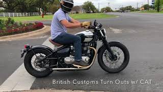 Triumph Bonneville Bobber Stock Exhaust vs British Customs [upl. by Gabbie]