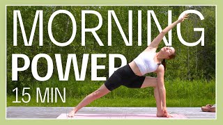 15 min Morning Yoga Flow  Ignite Your Power [upl. by Annaerda]