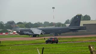 B52s take off from RAF Fairford for the Mediterranean [upl. by Ettelocin]