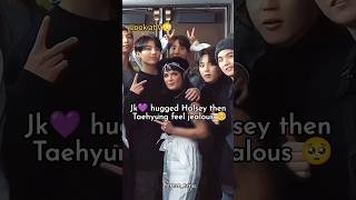 Jk💜 hugged Halsey then Taehyung feel jealous 🥺shorts btsshorts btsarmy bts ytshorts trending [upl. by Suckow66]