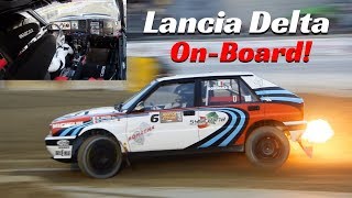 Lancia Delta Integrale HF 16v GrA ex Biasion  Action OnBoard amp Flames  Motor Show Bologna 2017 [upl. by Yanarp]