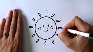 How To Draw A Cartoon Sun  Quick and Easy Bullet Journal Doodle Ideas  bujoTIGER ZOOSHii [upl. by Lammond]