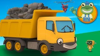 Dylan The Dump Truck Visits Geckos Garage  Construction Trucks For Children [upl. by Kippar746]