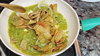 CHILAQUILES Green Chilaquiles Breakfast  Salsa Verde Chilaquiles [upl. by Lanza]