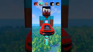 NOOB vs PRO vs VILLAGER vs HACKER vs HEROBRINE Car Jump Challenge 😂 🚗 shorts beamngdrive [upl. by Euqinwahs553]