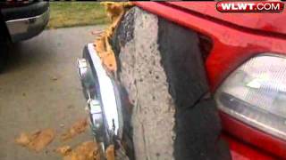 Storm Blows Roof Off Building Onto Cars [upl. by Ettezus139]