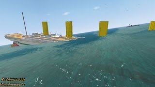 Sinking the Britannic From the Depths Minecraft design [upl. by Nahtanaj437]