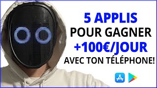 5 applications pour GAGNER DE LARGENT avec son téléphone portable  spécial 2024 [upl. by Saenihp]