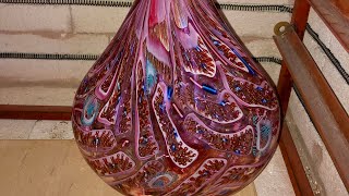 Vase with Rectangular Murrine  Glass Blowing [upl. by Rimaj]