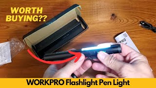 Worth It WORKPRO Flashlight Pen Light Rechargeable Penlight with 365 nm UV Black Light [upl. by Avehs314]