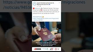 PASAPORTE PERUANO 🤩 pasaporte peru viajes migracion passport shorts short shortvideo travel [upl. by Hegyera]