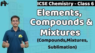 Elements Compounds amp Mixtures  Separation Sublimation Filtration Class 6 ICSE Chemistry Selina [upl. by Kampmeier]