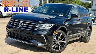 2024 VW Tiguan SEL RLine Brings Deep Black Pearl and Hazelnut Combo Weve Been Waiting or [upl. by Ibbison]