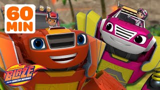 Robot Blaze Rescues Animals from HOT Lava 🌋 w Watts  60 Minutes  Blaze and the Monster Machines [upl. by Nirhtak871]