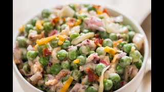 Pea Salad With Bacon amp Cheese [upl. by Johansen]