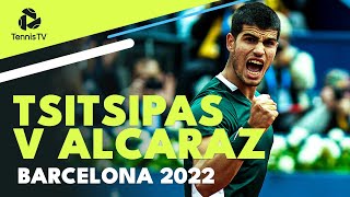 Stefanos Tsitsipas vs Carlos Alcaraz Dramatic Battle  Barcelona 2022 Highlights [upl. by Rumit180]