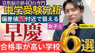 ＃22【中学受験】偏差値50付近で早慶大合格率が高い学校6選②（東京神奈川女子編四谷大塚 日能研 sapix 早稲田アカデミー 算数 中学受験 偏差値早稲田 慶應 早慶 [upl. by Bea810]