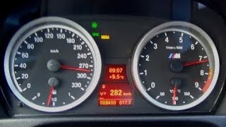 BMW M3 E92 0282 kmh ACCELERATION KICKDOWN Autobahn Beschleunigung V8 Sound ONBOARD Vollgas Vmax [upl. by Aikym]