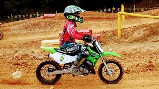 Kids taking his brand new dirt bike to a real mx track How will he do [upl. by Biggs299]