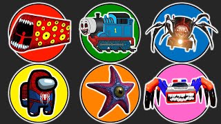 Spin Wheel Train Eater Thomas Exe Choo Choo Charles Among Us Spiderman Starro Police Car Eater [upl. by Aleira]