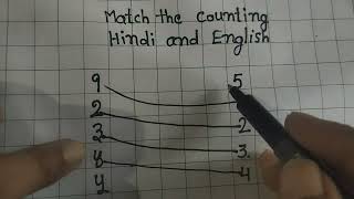 match the counting in Hindi in English [upl. by Luwana]