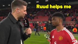 Amad Diallo post match interview Ruud van Nistelrooy and second goal vs PAOK [upl. by Wein]