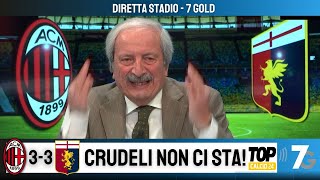 DIRETTA STADIO  MILAN GENOA 33 LA DELUSIONE DI CRUDELI PER IL PAREGGIO NEL FINALE [upl. by Atsira]