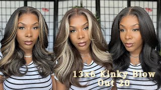 4 Color Wig Show Case Sensationnel Kinky Edges 13x6 HD Lace Wig  Kinky Blow Out 20 HairSoFlyShop [upl. by Peggy]