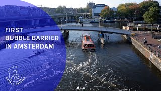 First Bubble Barrier stops plastic from Amsterdams canals [upl. by Piggy]