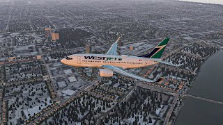 XPlane 11  B7377CT  WestJet  Calgary Window View Landing [upl. by Torrance]