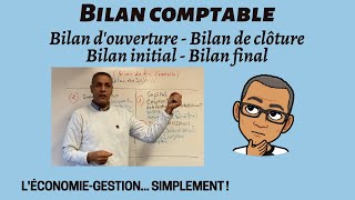 LE BILAN COMPTABLE Simplement  Bilan douverture  Bilan de clôture Bilan initial Bilan final [upl. by Notniuqal939]