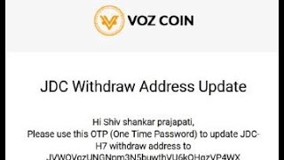 Update JDC H7 Withdraw Address VOZ COIN WEBSITE [upl. by Nayve]