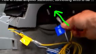 How to install amplifier subwoofer connecting wires to car stereo [upl. by Wolliw844]