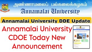 Annamalai University Distance Education Today Announcement 👍 [upl. by Eyllom]