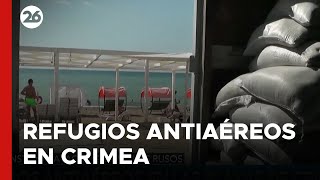 UCRANIA  Construyeron refugios antiaéreos en las playas de Crimea [upl. by Jim]