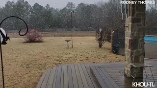 Snowing in Tyler Texas Saturday February 12 [upl. by Enyleve]