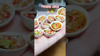 Penang Laksa 🍜✨️ handmade miniaturefood polymerclay shorts malaysia malaysianfood [upl. by Ttirrem730]