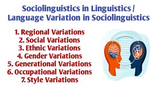 Sociolinguistics in Linguistics  Fundamental Concept and Language Variation in Sociolinguistics [upl. by Aninay]