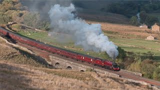 Steam Trains Working Hard on the UK Mainline [upl. by Ahsinam329]