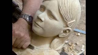 Wood carving Granddaughter quotJanequot [upl. by Eadith]