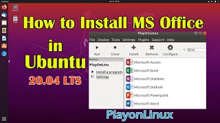 How to install ms office in ubuntu  ubuntu 2004 LTS  MS Office Linux [upl. by Morice]