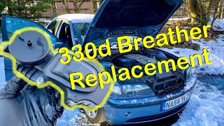 BMW E46 330d Startup Smoke PCV Replacement  M57 Crank Case Breather Replacement PCV  CCV Vortex [upl. by Dodge]