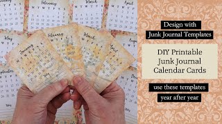 DIY Printable Junk Journal Calendar Cards [upl. by Alaaj]