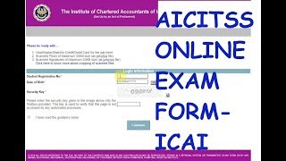 AICITSS Advance ITT Test Online Exam Form for CA Final Students [upl. by Enirhtak]