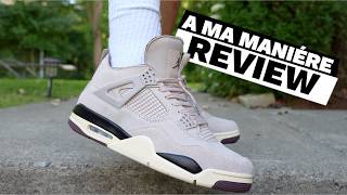 A MA MANIERE JORDAN 4 FOSSIL STONE “WHILE YOU WERE SLEEPING” EARLY LOOK amp ON FOOT [upl. by Gerbold]