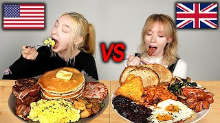 Full English Breakfast VS American Breakfast Try Each Others Breakfast US VS UK [upl. by Breena]