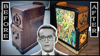 Colorful Art Deco Furniture Restoration DIY Tutorial [upl. by Ahsiekin154]